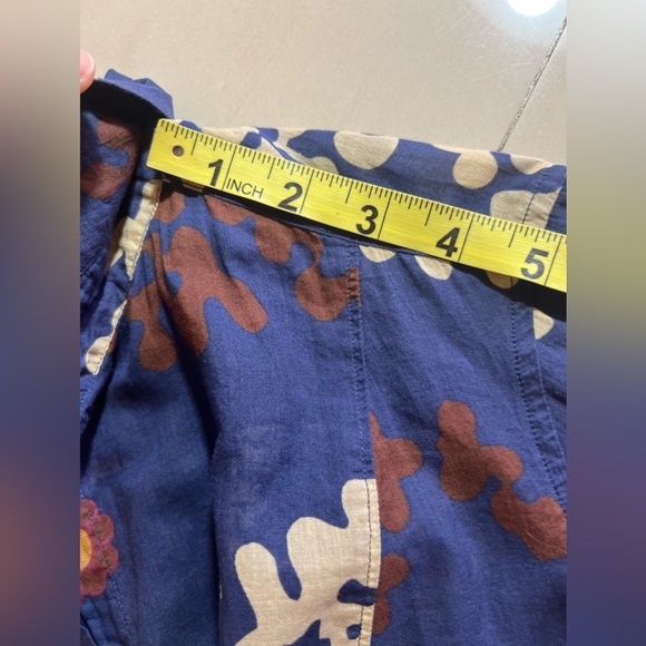 CRAIG TAYLOR BLOUSE Blouse/Shirt  Blue Twiggy Brown and White Pop Art Size M - Picture 11 of 16